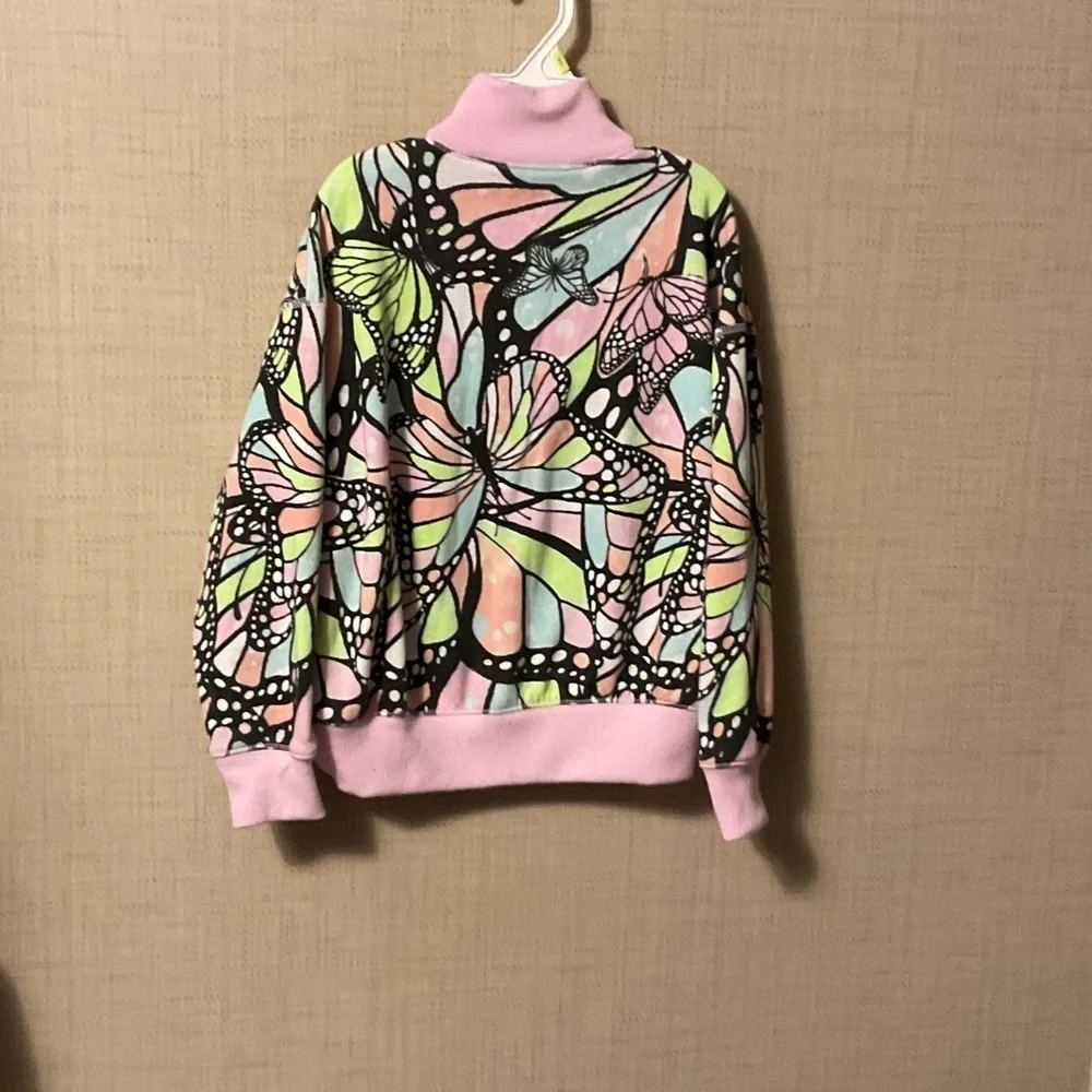 Justice Pink and Multicolor Butterfly Sweatshirt